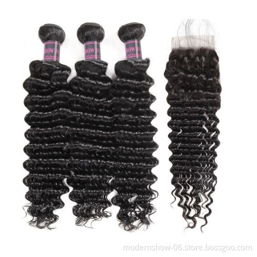 Wholesale Wet and Wavy Natural Color Unice Unprocessed Deep Wave Double Drawn Luxury Indian Remy 100% Human Hair Bundles